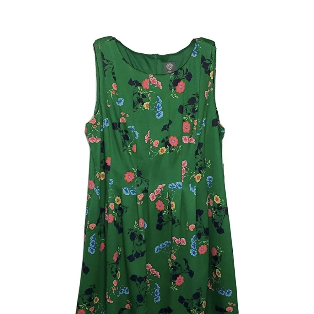 Vince Camuto Women's Fit & Flare Floral Scuba Knit Sleeveless Dress size 6